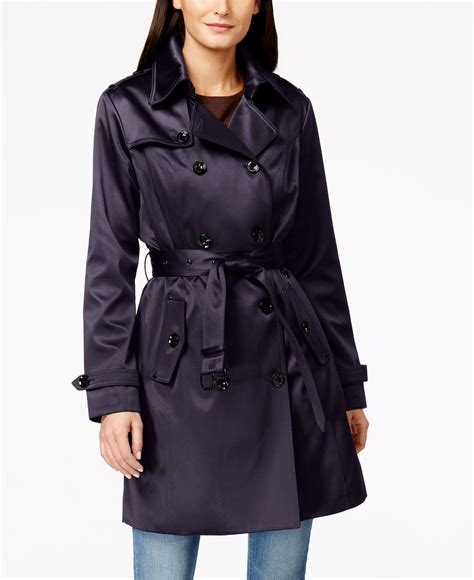 satin trench coat michael michael kors|michael kors winter coat women.